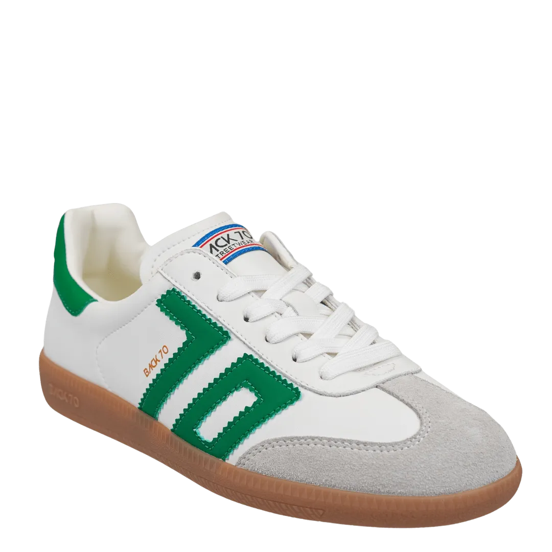 Back 70 Streetwear Cloud Sneakers in White & Green