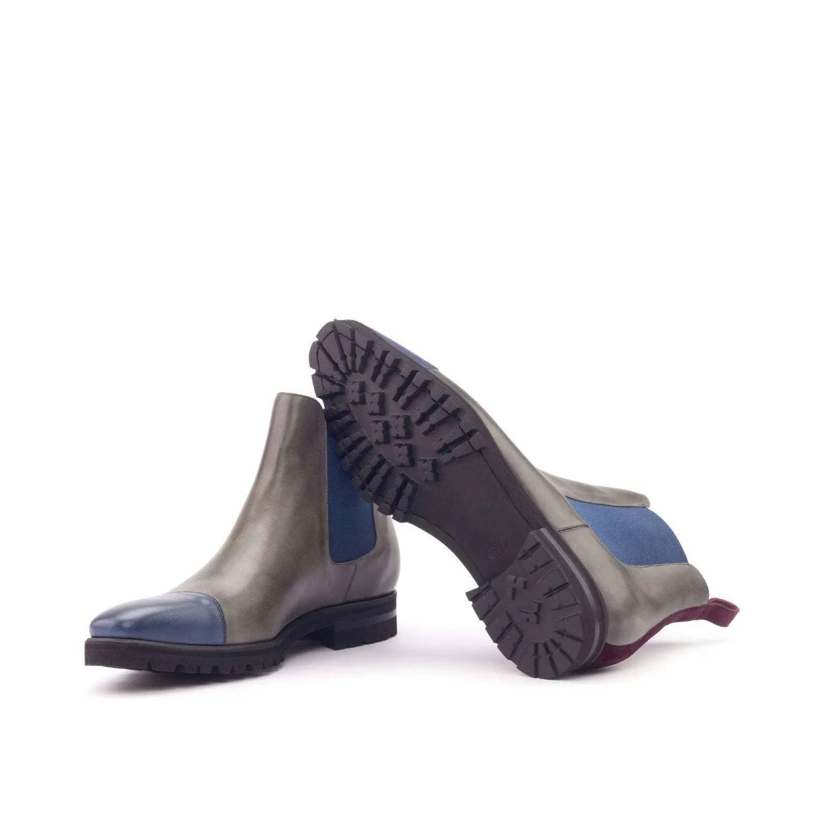 Chelsea Boot Classic-Kid Suede, Painted Calf, Burgundy, Blue, Grey-Wholesale