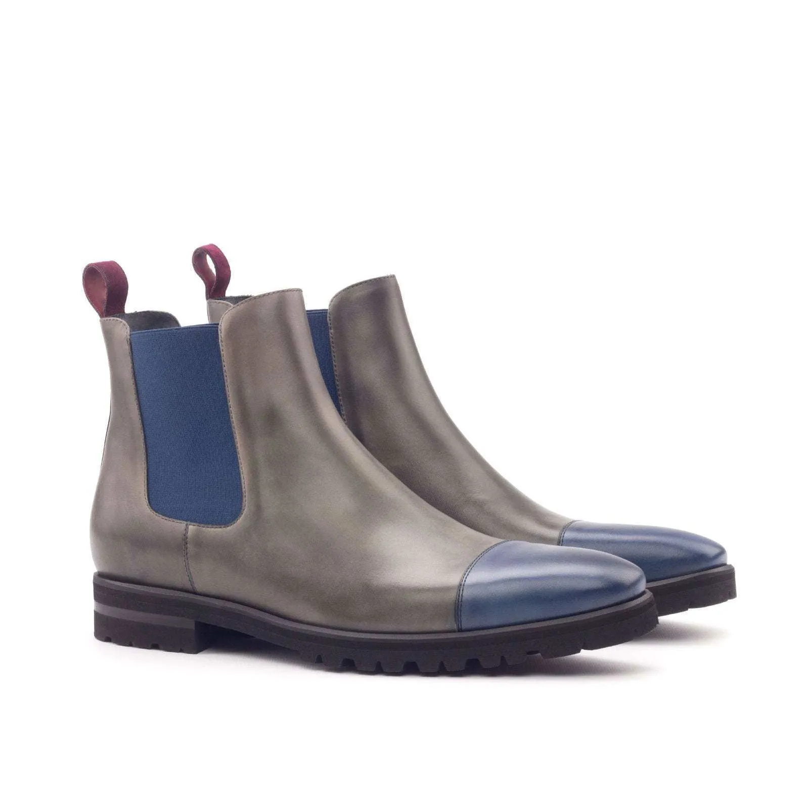 Chelsea Boot Classic-Kid Suede, Painted Calf, Burgundy, Blue, Grey-Wholesale