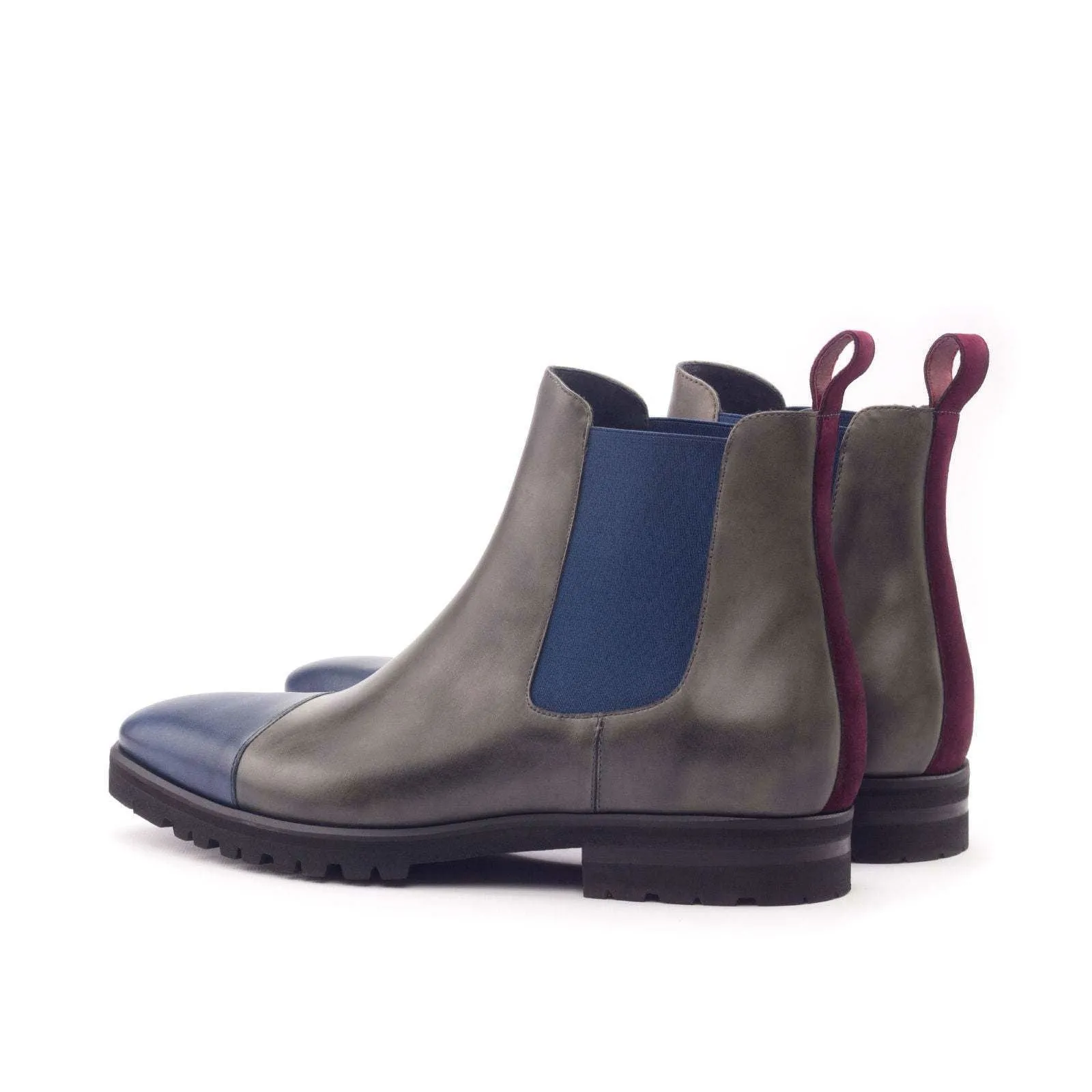 Chelsea Boot Classic-Kid Suede, Painted Calf, Burgundy, Blue, Grey-Wholesale