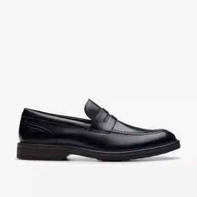 Clarks Men's Aldwin Step Dress Shoes- Black Leather