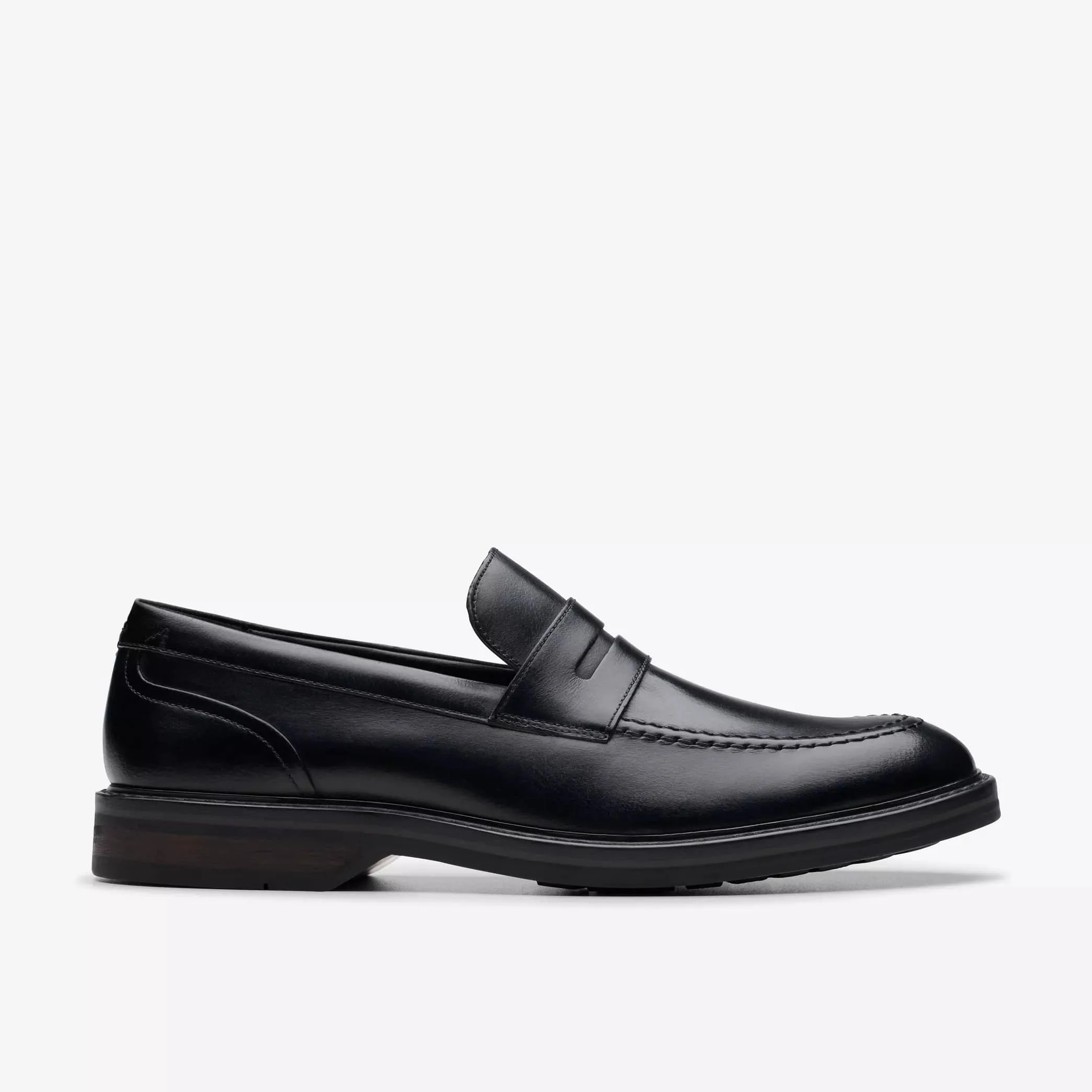 Clarks Men's Aldwin Step Dress Shoes- Black Leather