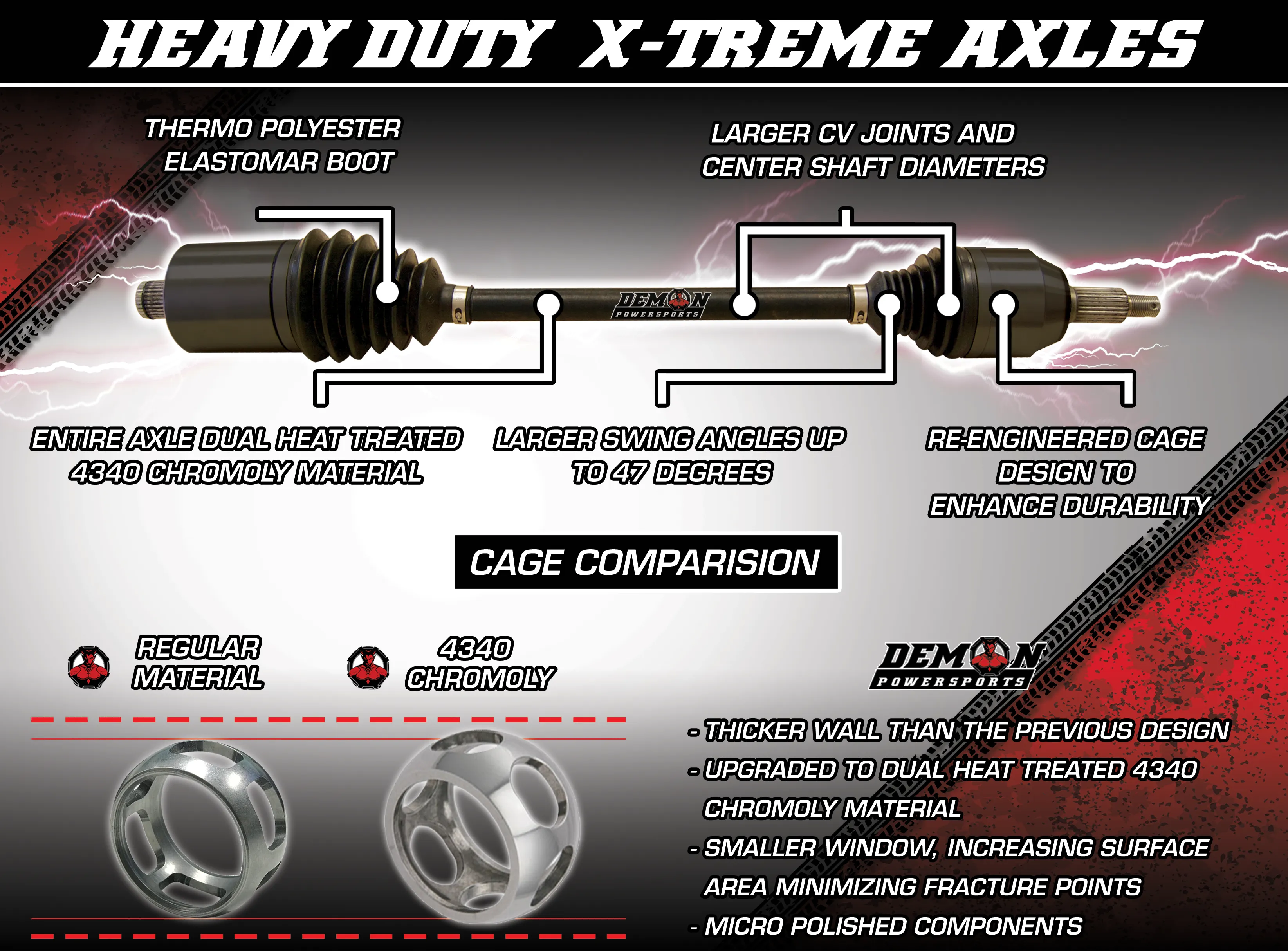 DEMON AXLES - Polaris RZR XP1000 / Turbo X-Treme HD Axles