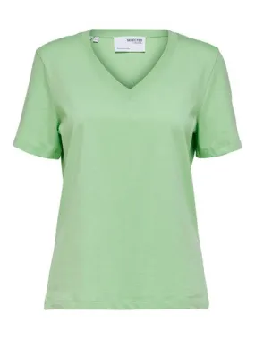 Essential Ss V-Neck Tee - Pistachio Green