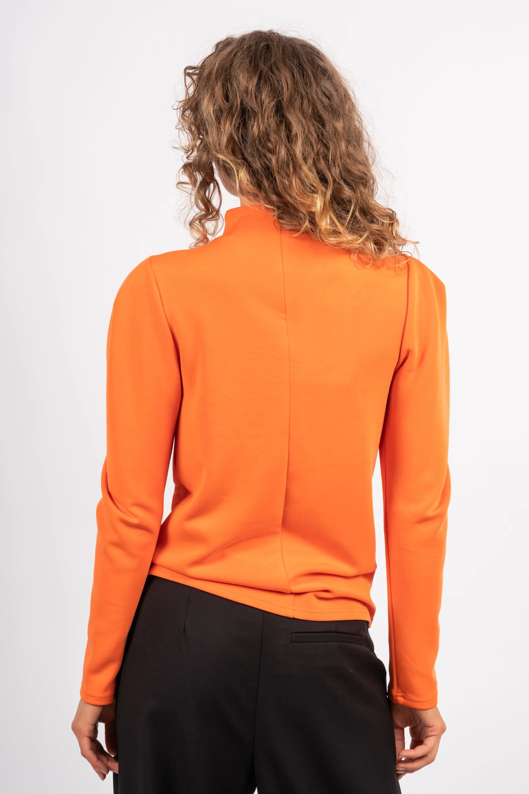 Fenja Ls T-Neck Top - Orangeade