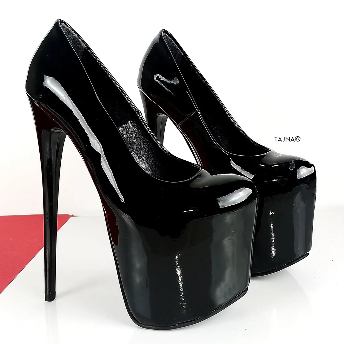 Glossy Black Patent High Heel Pumps