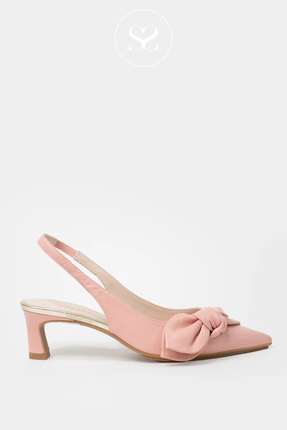 LODI CHESTINA PINK LEATHER SLINGBACK HEELS