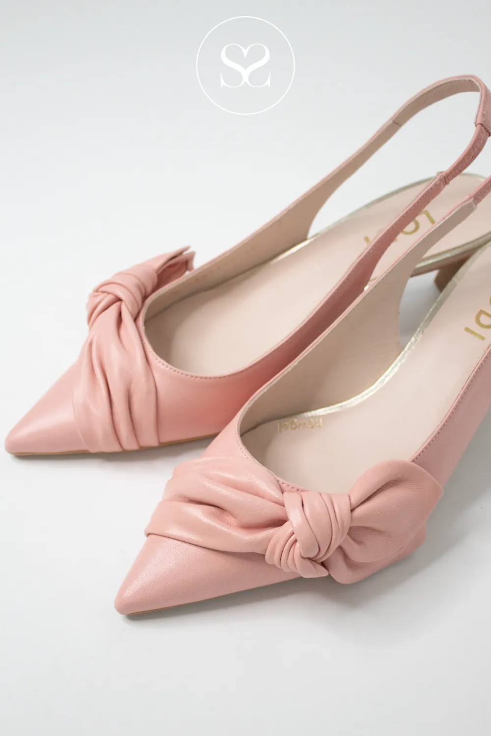 LODI CHESTINA PINK LEATHER SLINGBACK HEELS