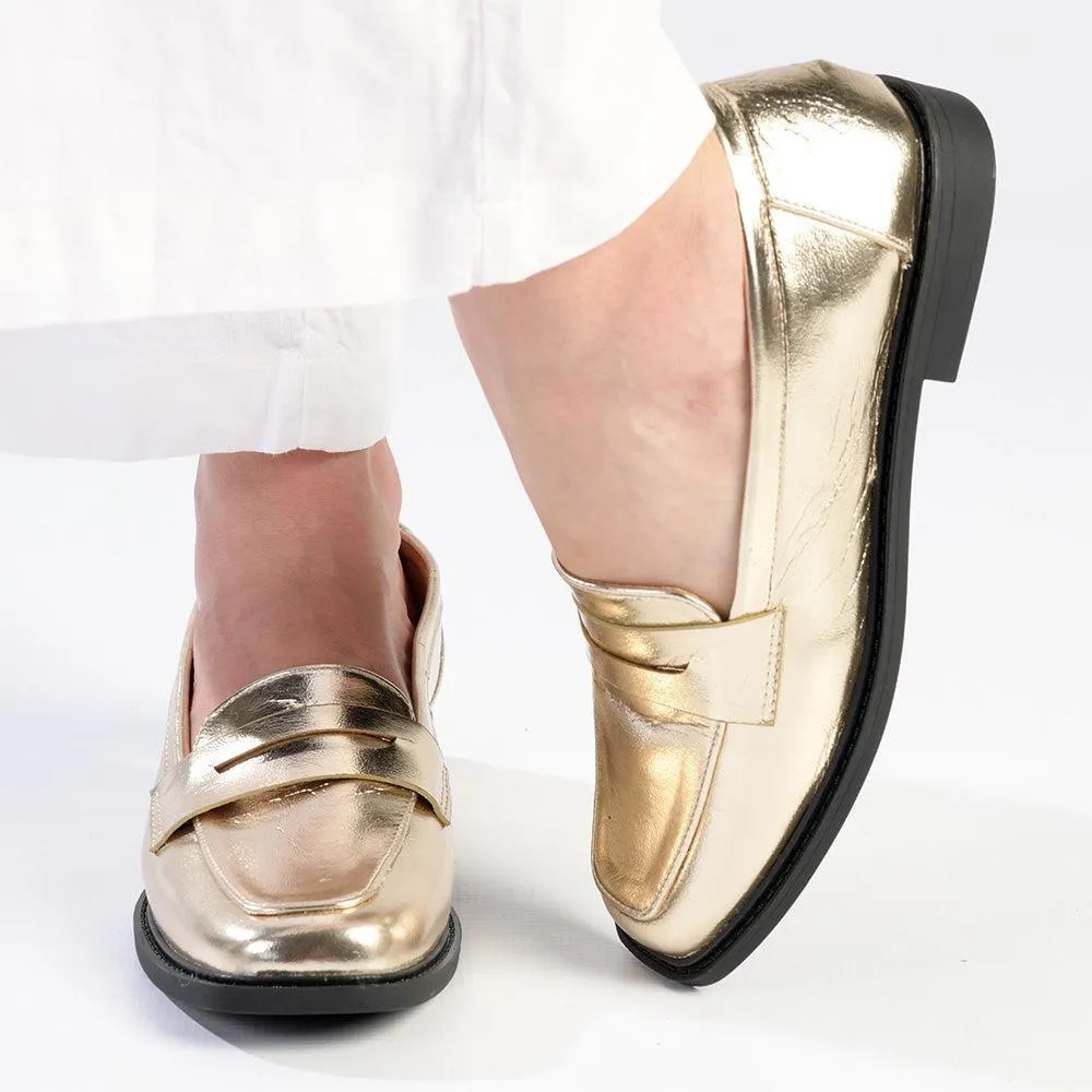 Madison Bliss 3 Loafer With Saddle - Champagne Gold