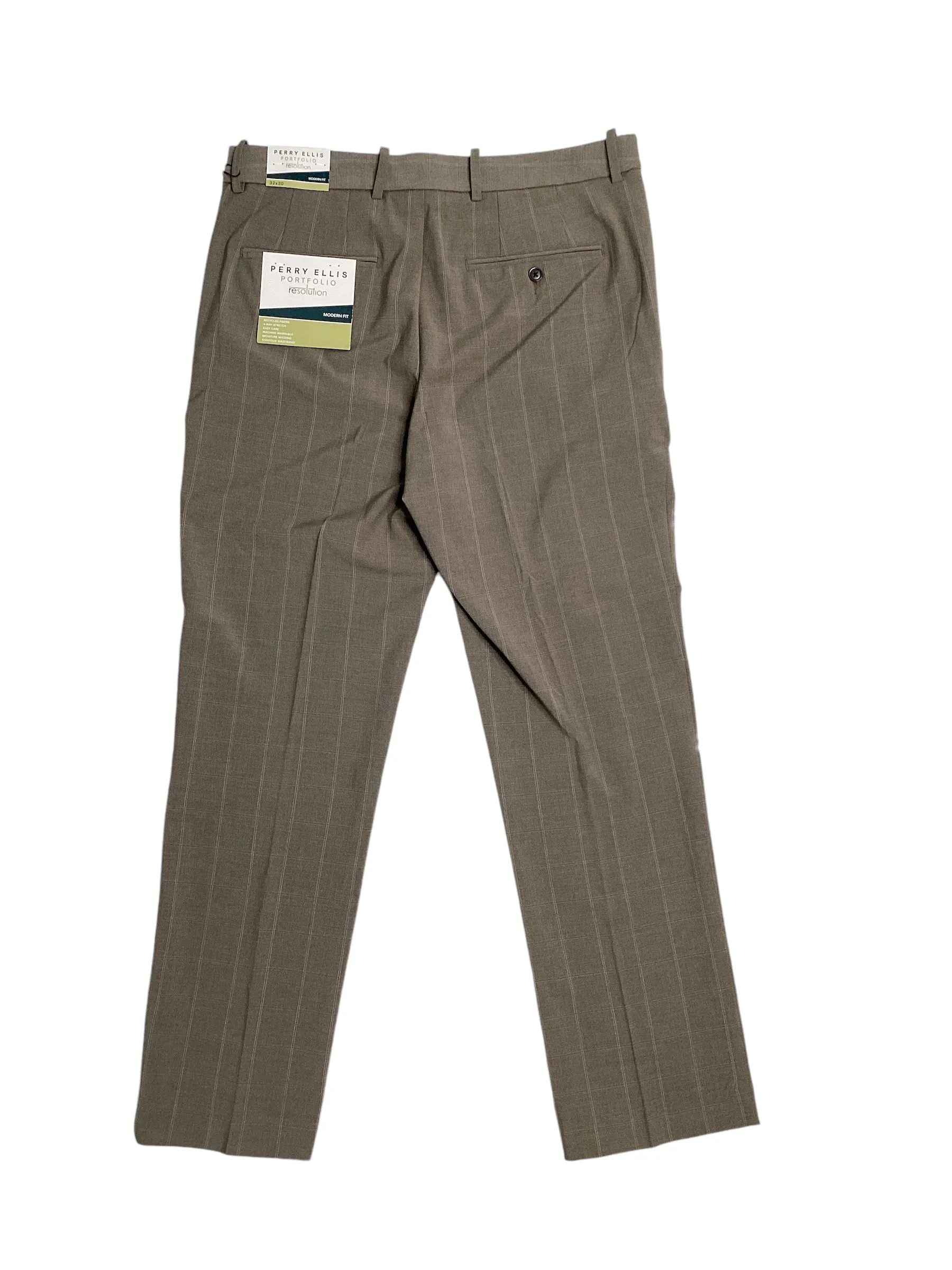 Perry Ellis Portfolio Men's Modern Fit Stretch Suit Dress Pants Beige  30 x 30