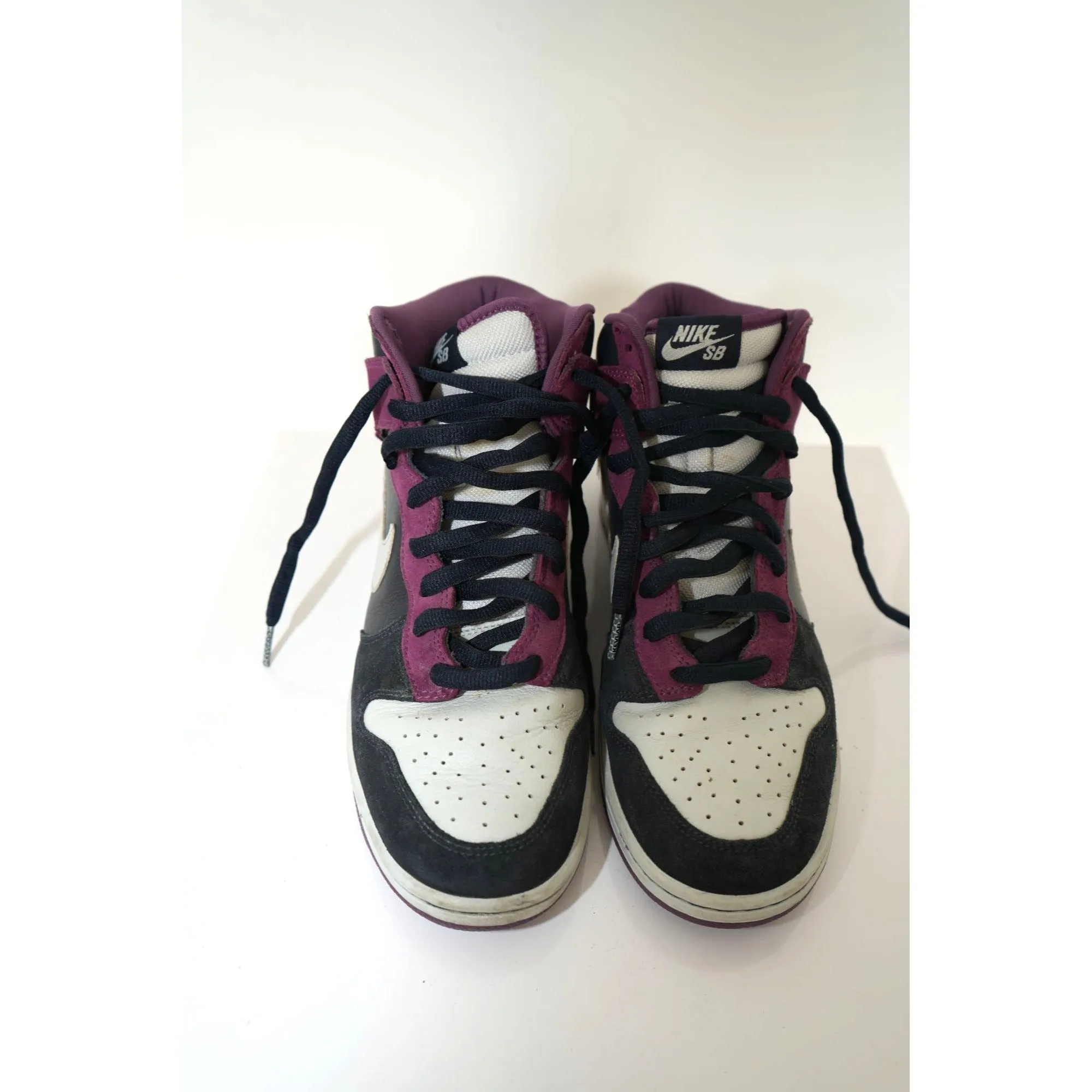 "Retail" Nike SB Dunk High Dark Obsidian Metallic Platinum Sneakers 305050-401 Size 9.5