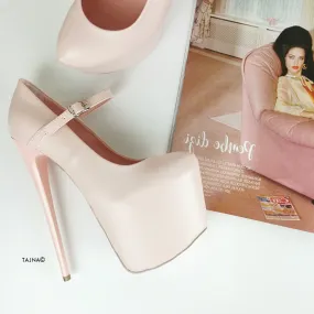 Soft Matte Pink Powder Mary Jane Pumps