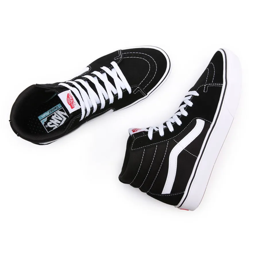 Vans scarpa sneakers alta Comfycush Sk8-Hi vn0a3wmbvne1 nero-bianco