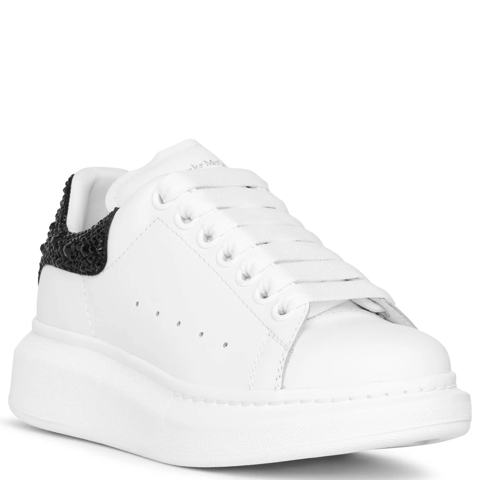 White and black crystal classic sneakers