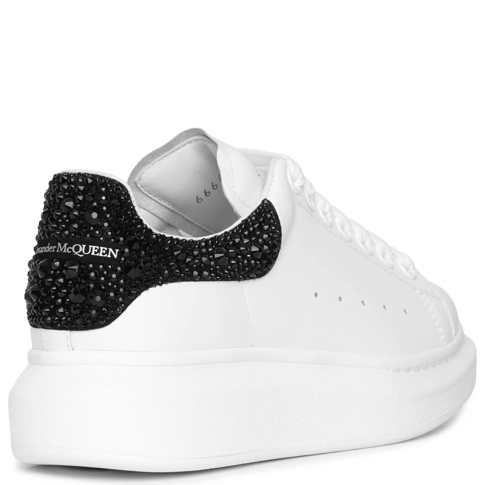 White and black crystal classic sneakers