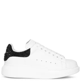 White and black crystal classic sneakers