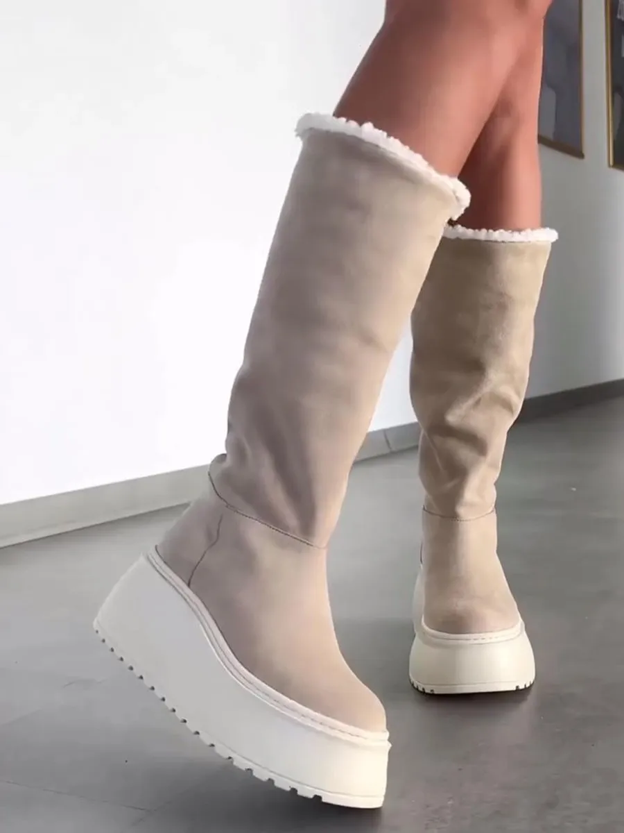 Women's Fleece-lined Warm Adjustable Platform Snow Boots