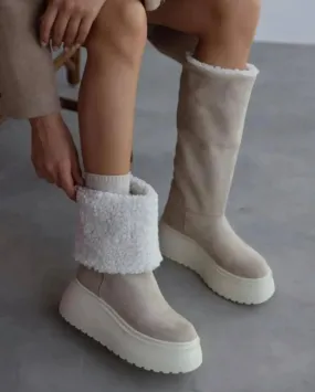 Women's Fleece-lined Warm Adjustable Platform Snow Boots